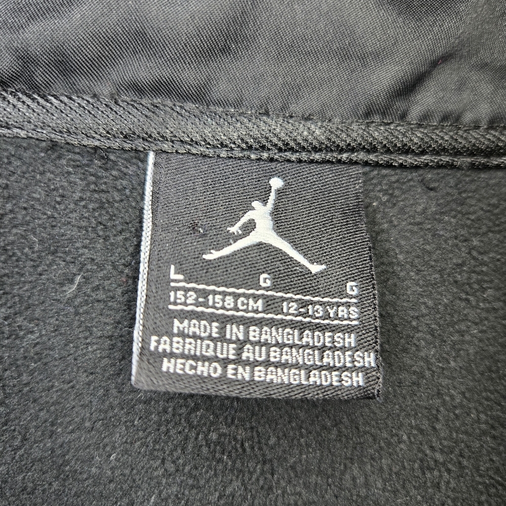 Air Jordan Big Boy Youth Fleece Lined Zip Up Jacket Black Size Large 12-13yrs - Picture 8 of 15